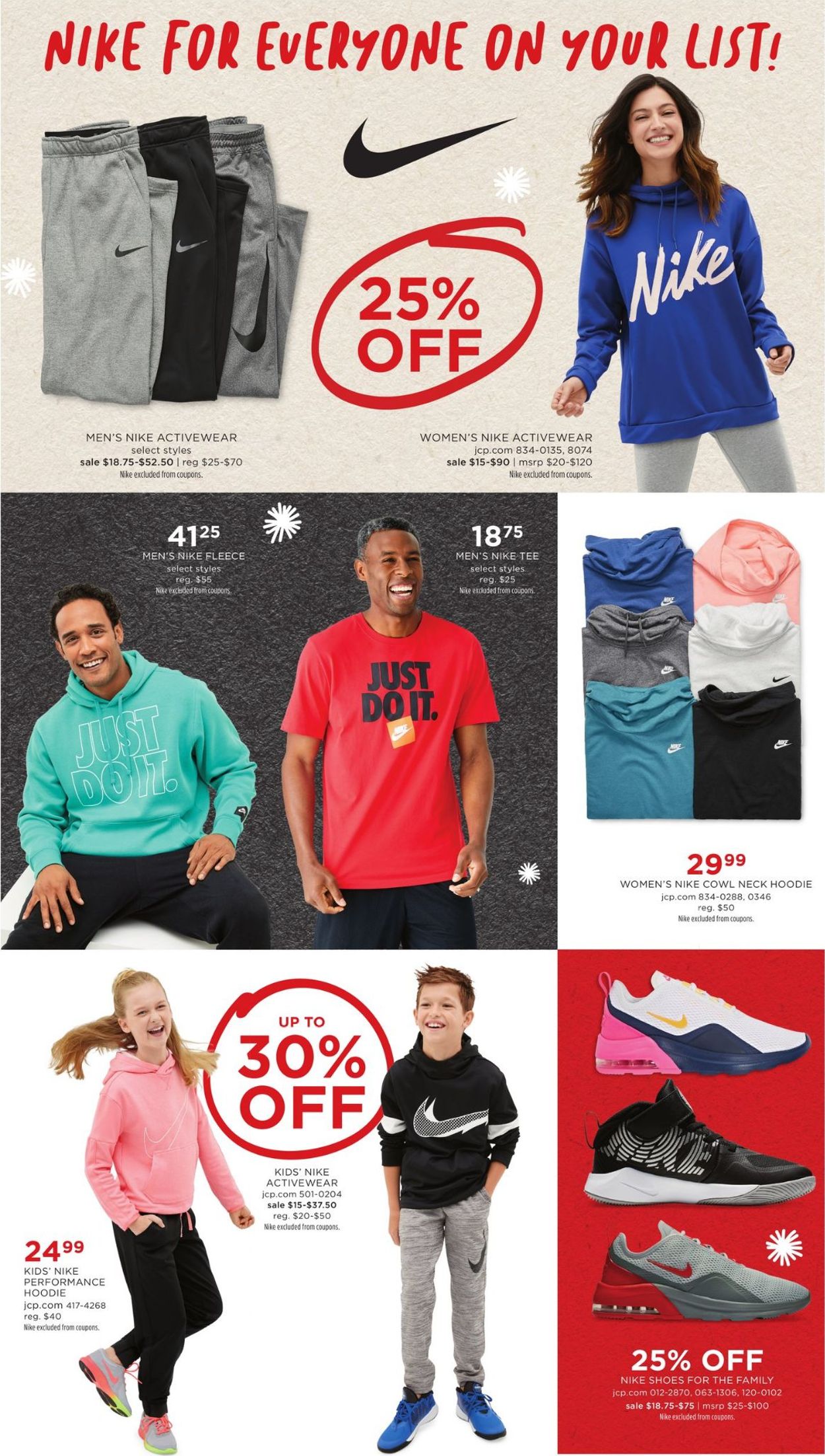 jcpenney nike sale 25 off