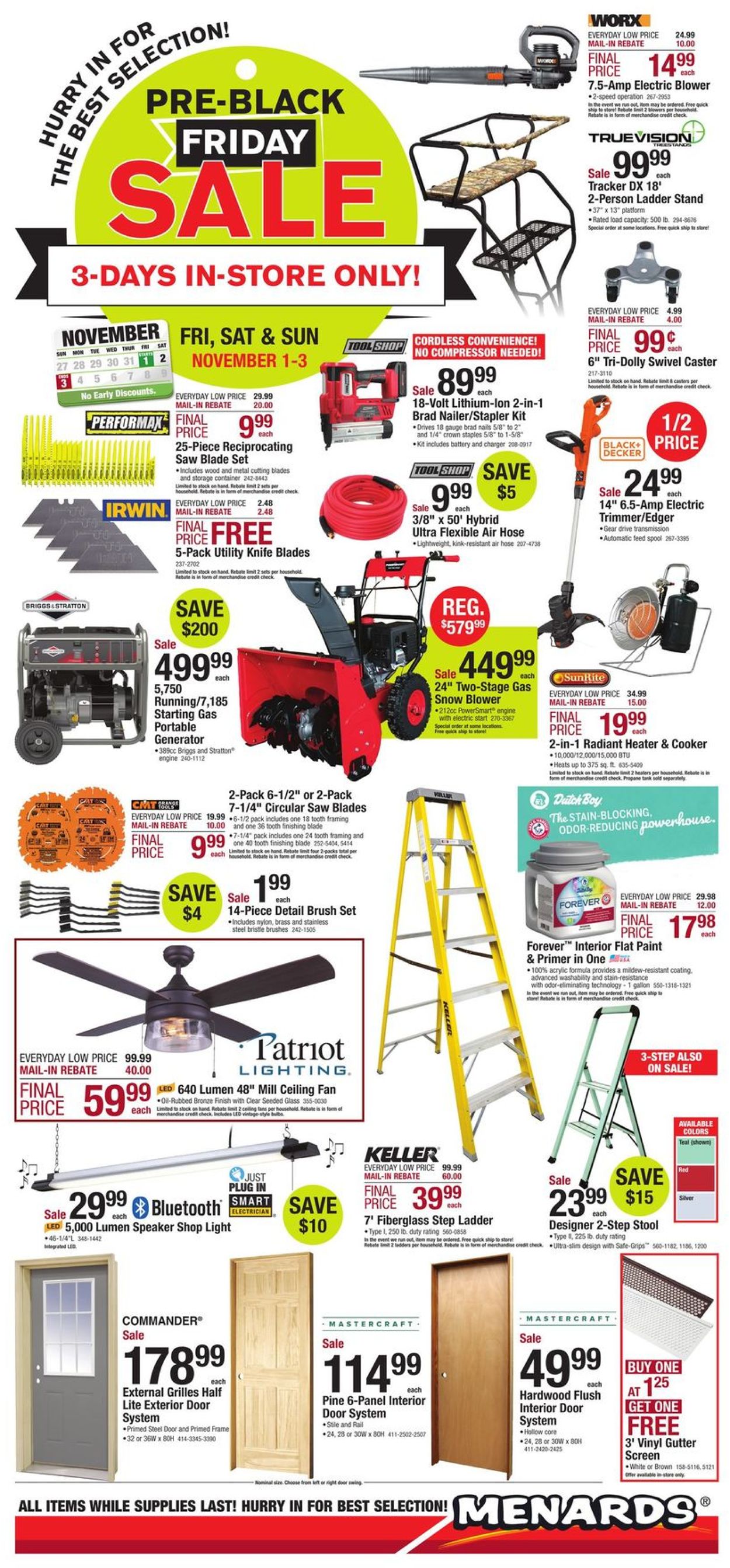 Menards - Black Friday 2019 Current weekly ad 11/01 - 11/03/2019 - 0